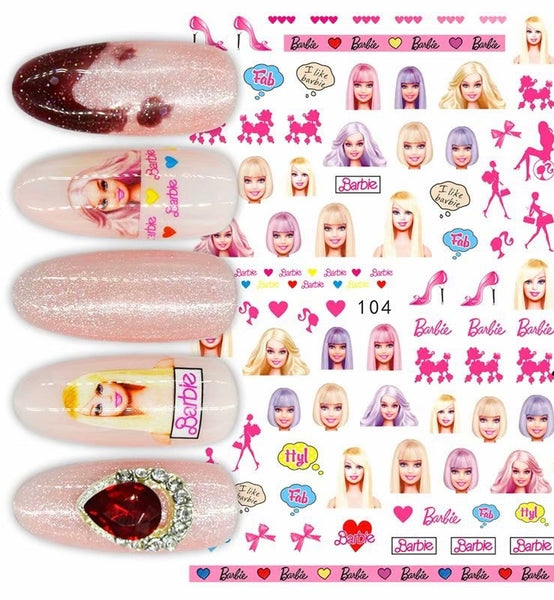 Waterslide Nail Decals Set of 20 - Barbie Assorted | eBay