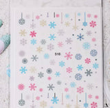 Multicolor Snow Flakes Nail Sticker
