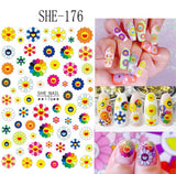 Smiley Face Flower Nail Sticker