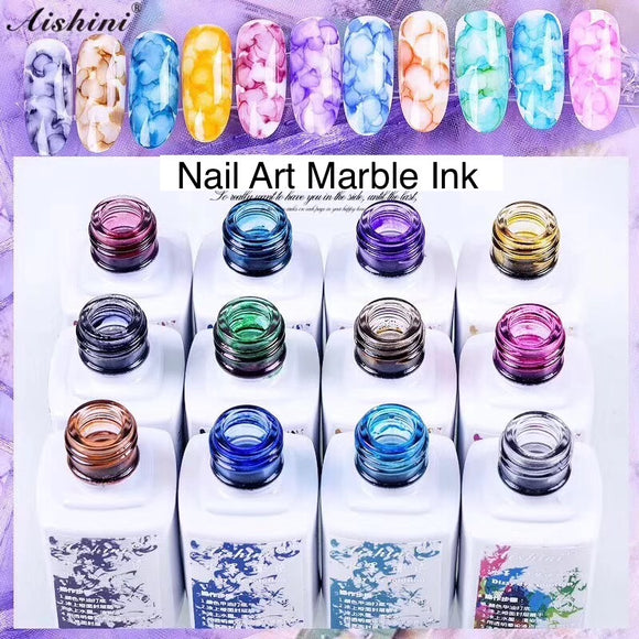 Nail Art Marble Ink