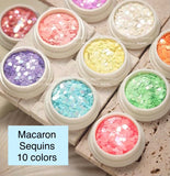 Macaron Nail Art Sequins
