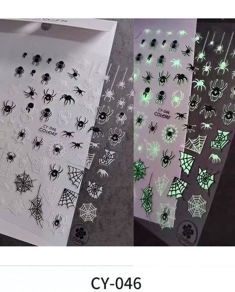 Glow In The Dark Halloween Nail Stickers