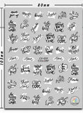 English Words Nail Stickers
