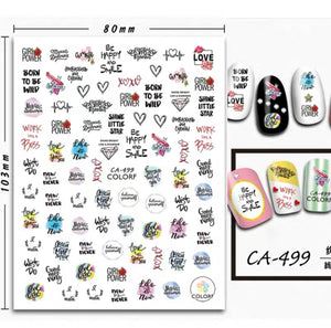 English Words Nail Stickers